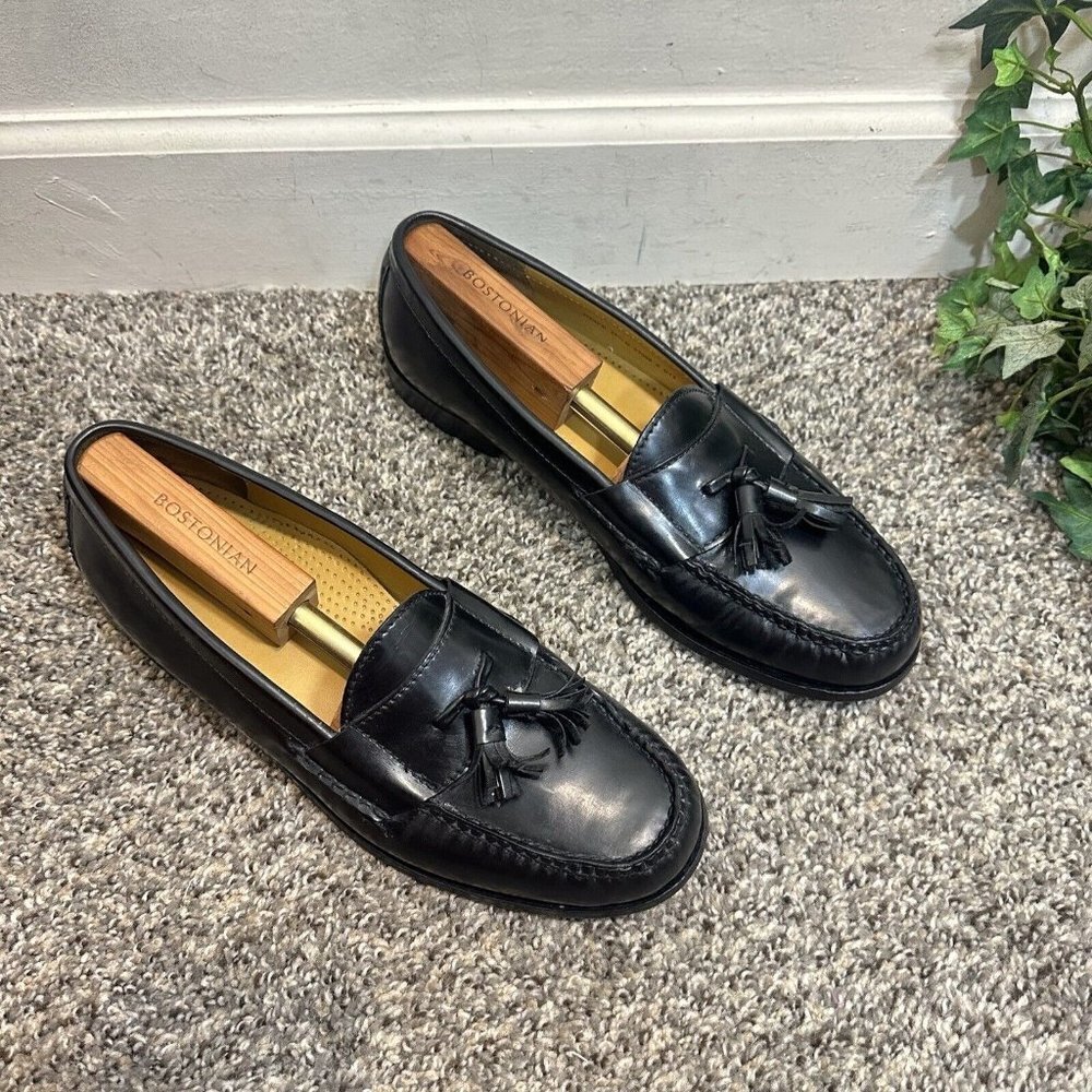 Cole Haan Mens Pinch Tassel Moc Toe Black Leather Loafer Slip On Size 10.5 D - Picture 3 of 10